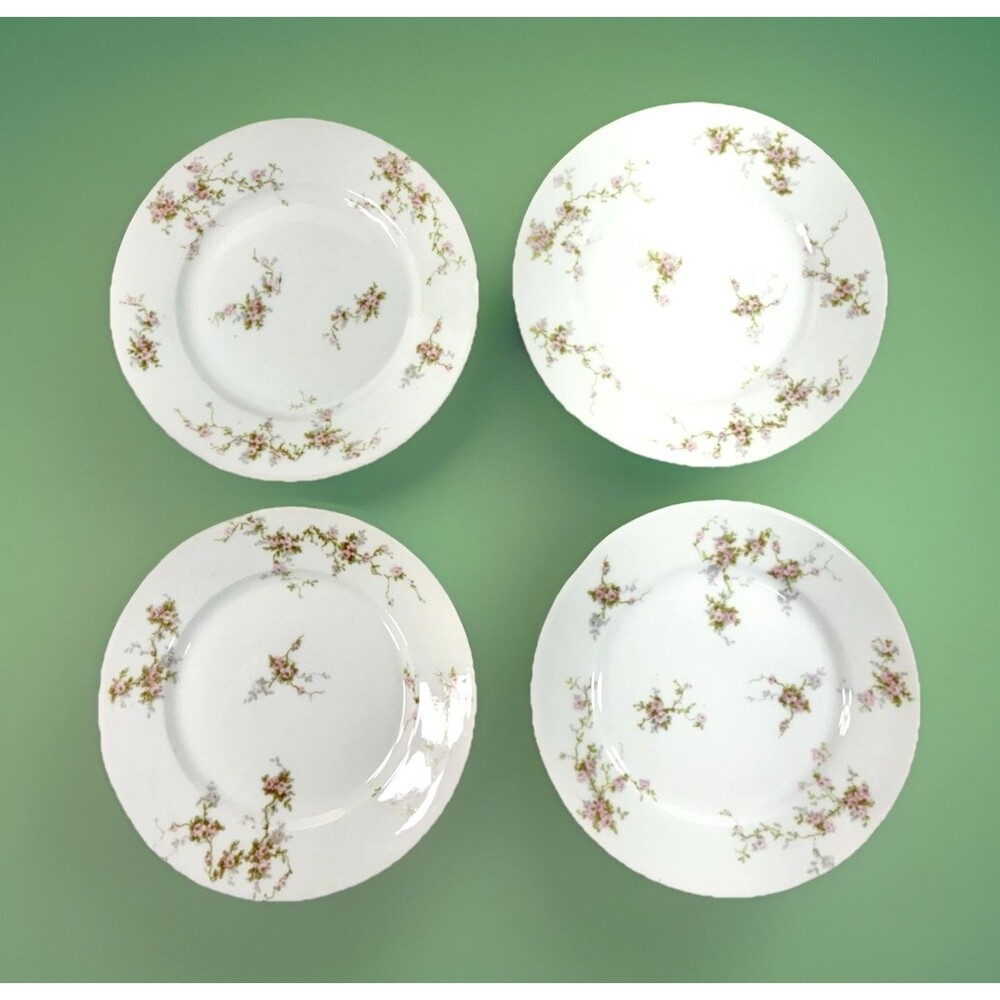Theodore Haviland Limoges France Vintage Lot of 4 Porcelain 7.5"  Bread Plates